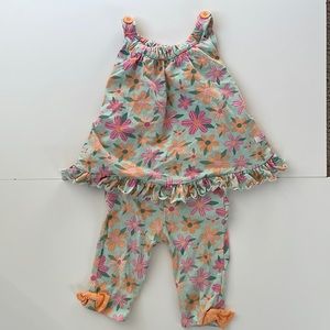 Ruffle Butts 2T shirt and pants flower set